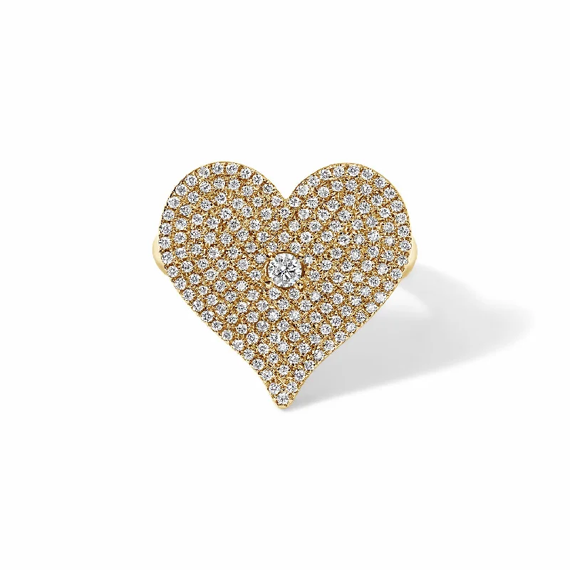 bold gothic skull necklace Heartfelt Gold and Diamond Heart Ring