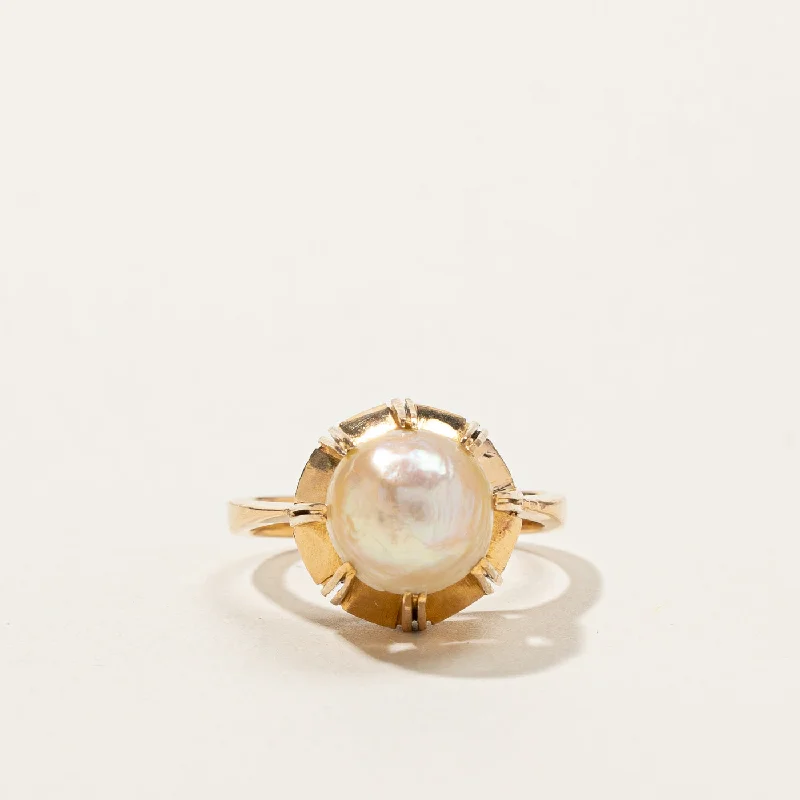 hexagon-shaped engagement ring unique High Set Pearl Ring | SZ 5.75 |