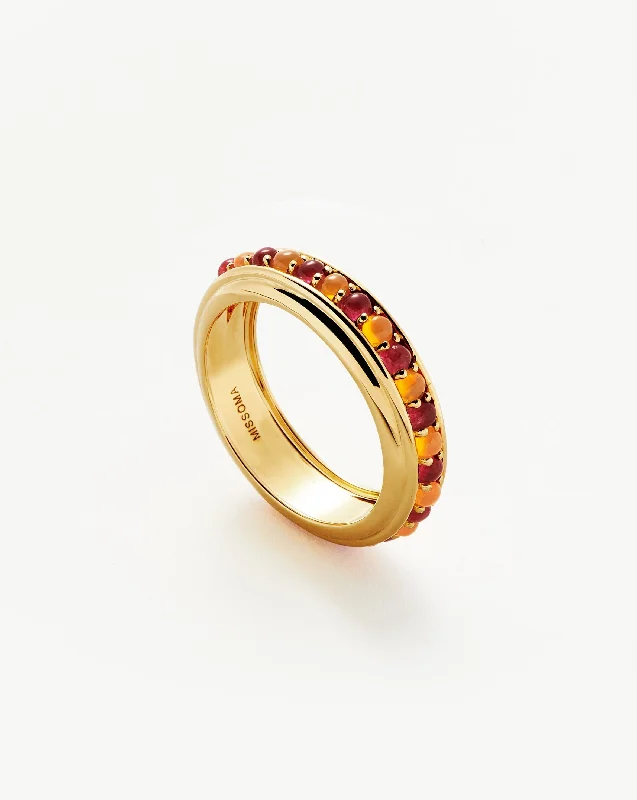 gold wedding band for men Hot Rox Gemstone Stacking Ring | 18ct Gold Vermeil/Pink Quartz & Peach Chalcedony gold wedding band for men Hot Rox Gemstone Stacking Ring | 18ct Gold Vermeil/Pink Quartz & Peach Chalcedony