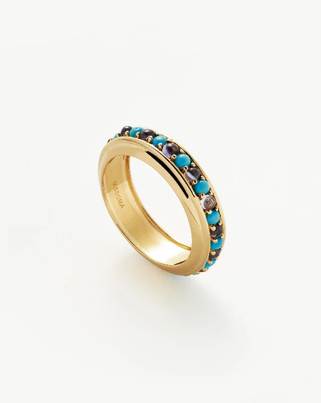 opal and gold earrings Hot Rox Gemstone Stacking Ring | 18ct Gold Vermeil/Turquoise & Iolite opal and gold earrings Hot Rox Gemstone Stacking Ring | 18ct Gold Vermeil/Turquoise & Iolite