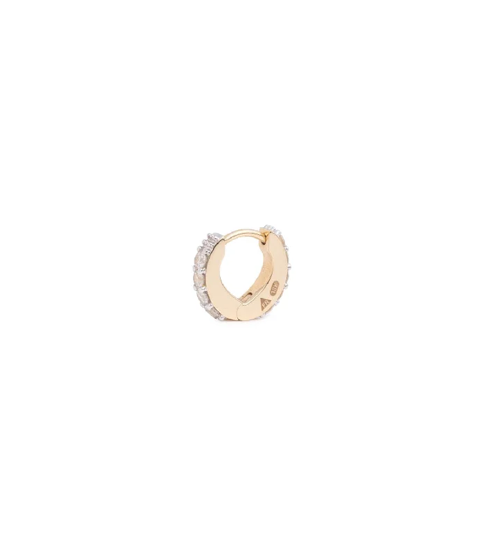 Love : Pave Diamond Edge Huggie Earring