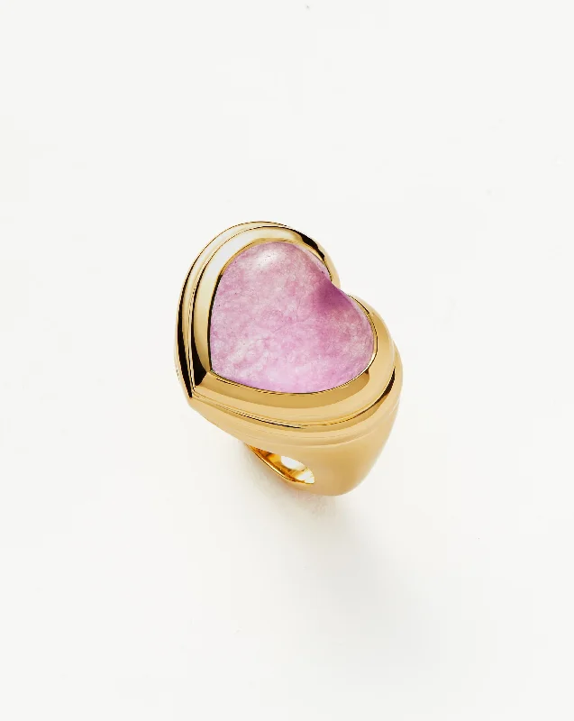 rose gold infinity bracelet Jelly Heart Gemstone Ring | 18ct Gold Plated/Purple Quartz