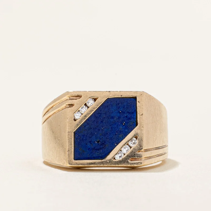 delicate chain necklace gold Lapis & Diamond Ring | 2.00ct, 0.09 | SZ 9.75 |