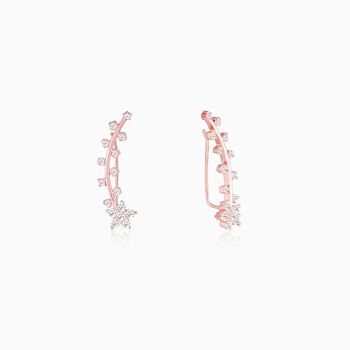 vintage diamond drop necklace Rose Gold Floral Branch Ear Cuffs