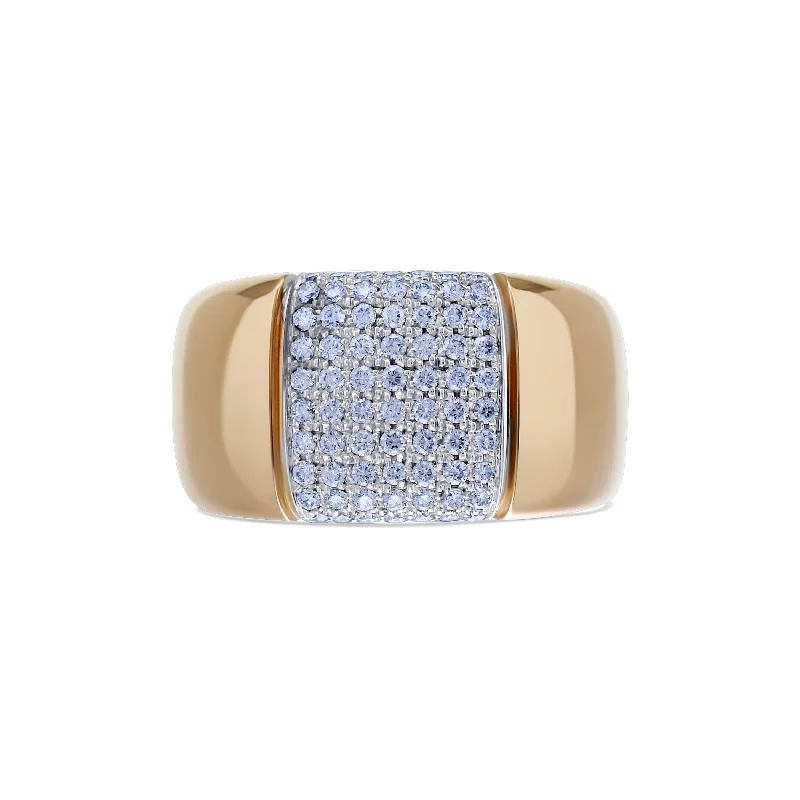 unique moon phase ring Leo Pizzo 18k Rose Gold Diamond Wide Band