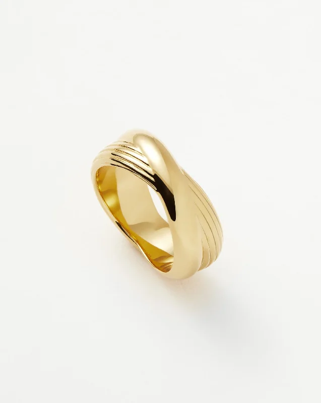 silver wedding band with engraving Lucy Williams Chunky Entwine Ridge Ring | 18ct Gold Plated silver wedding band with engraving Lucy Williams Chunky Entwine Ridge Ring | 18ct Gold Plated