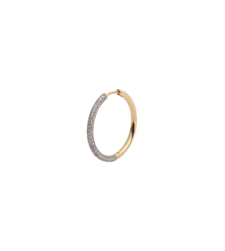 Medium Pave Diamond : Hoop Earring