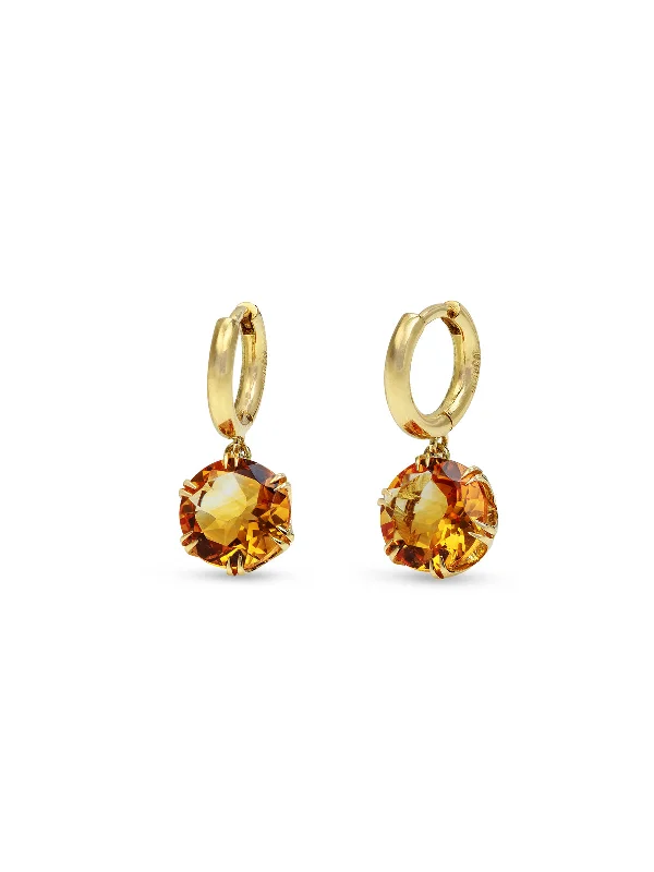 celestial sun charm anklet Midi Orange Citrine Crown Yellow Gold Hoop Earrings