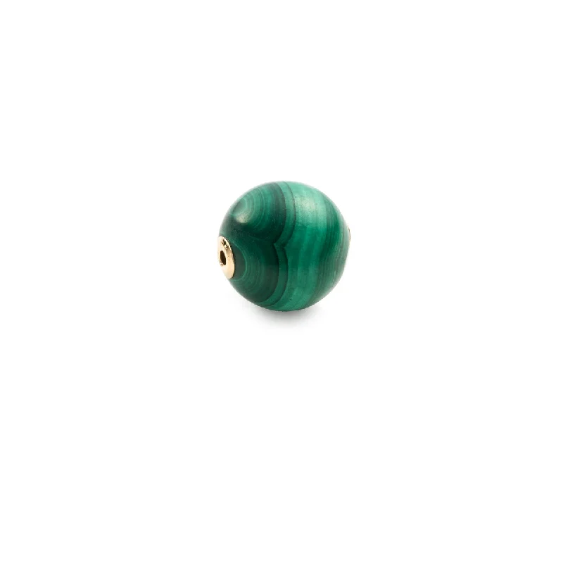 minimalist silver stacking bangles Ball 10mm Malachite Stone for Spear Earring