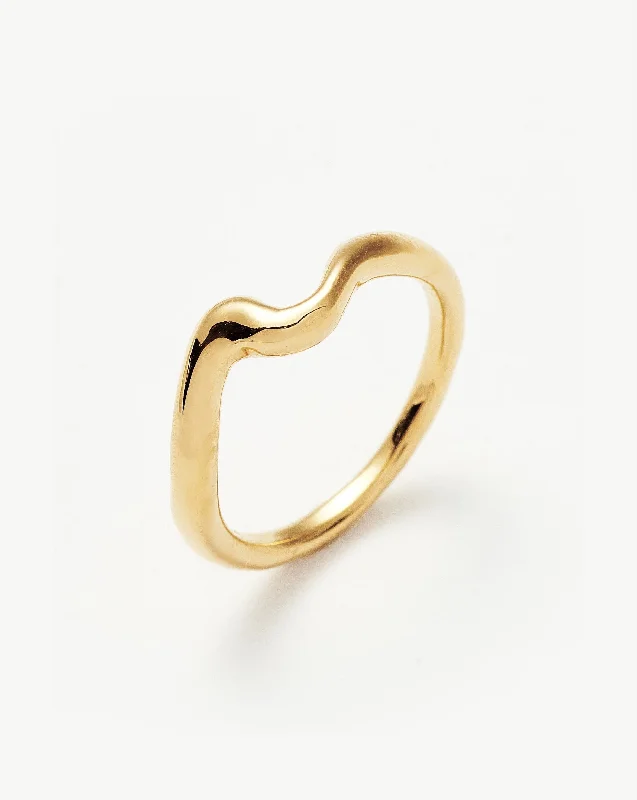 crystal drop earrings elegant Molten Wave Stacking Ring | 18ct Gold Vermeil