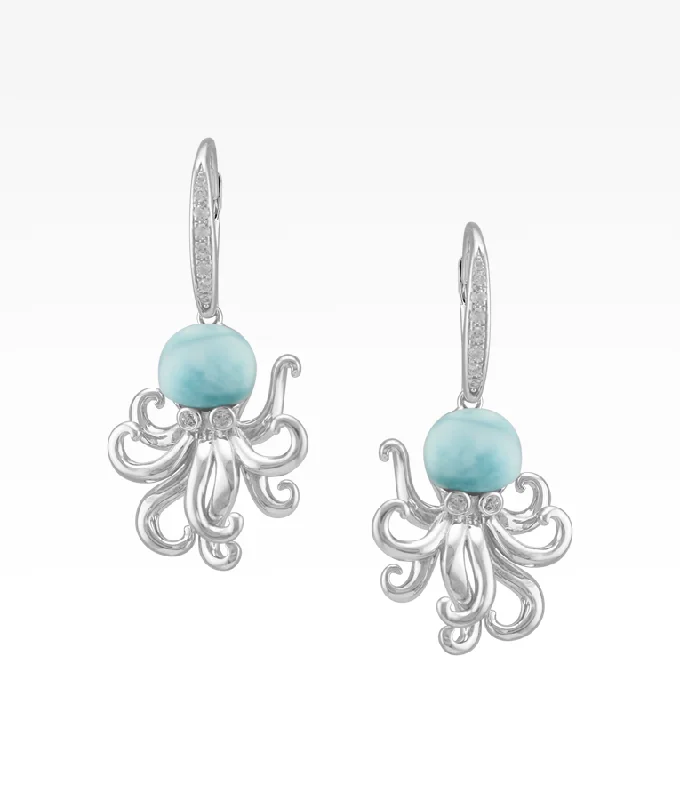 Larimar Octopus Earrings