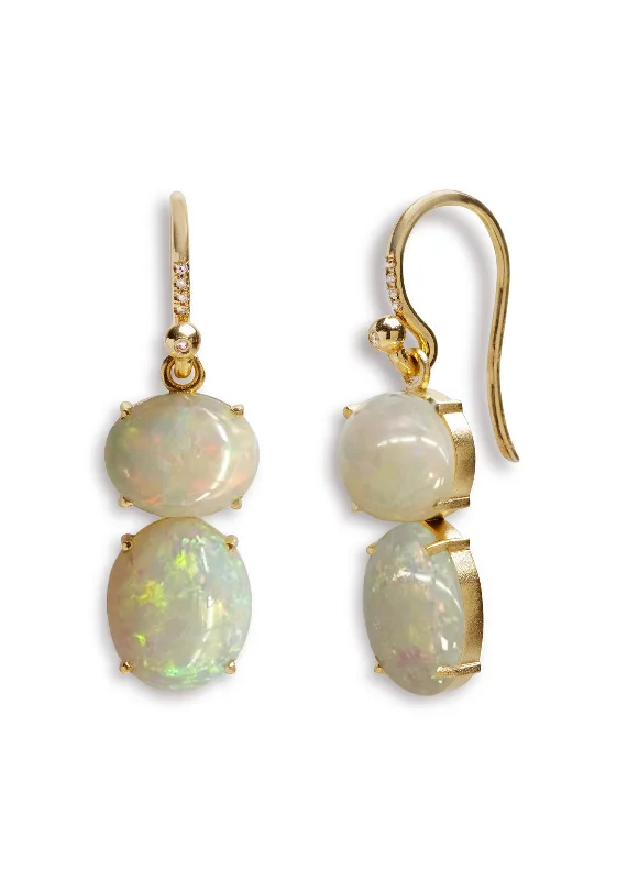dainty gold anchor bracelet One-Of-A-Kind Opal Yellow Gold Earrings