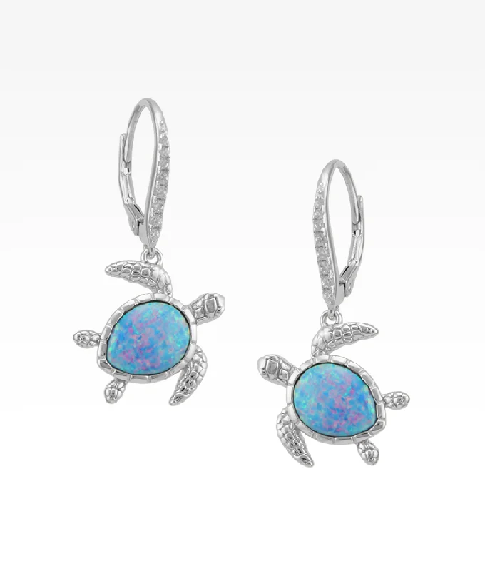 Opal Sea Turtle Earrings