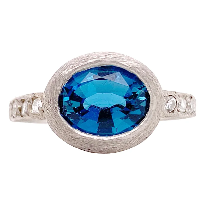 Royal Blue Topaz Bezel Ring