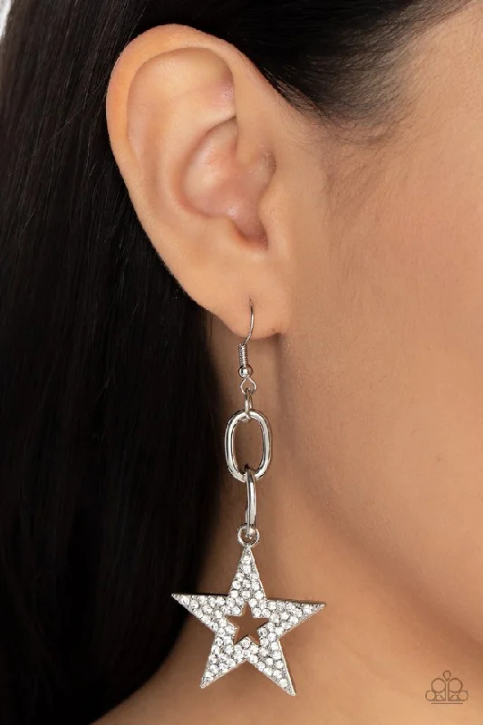 Paparazzi Earring ~ Cosmic Celebrity - White