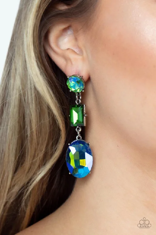 Paparazzi Earring ~ Extra Envious - Green