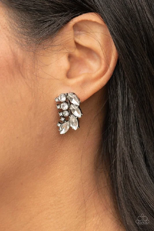 Paparazzi Earring ~ Flawless Fronds - White