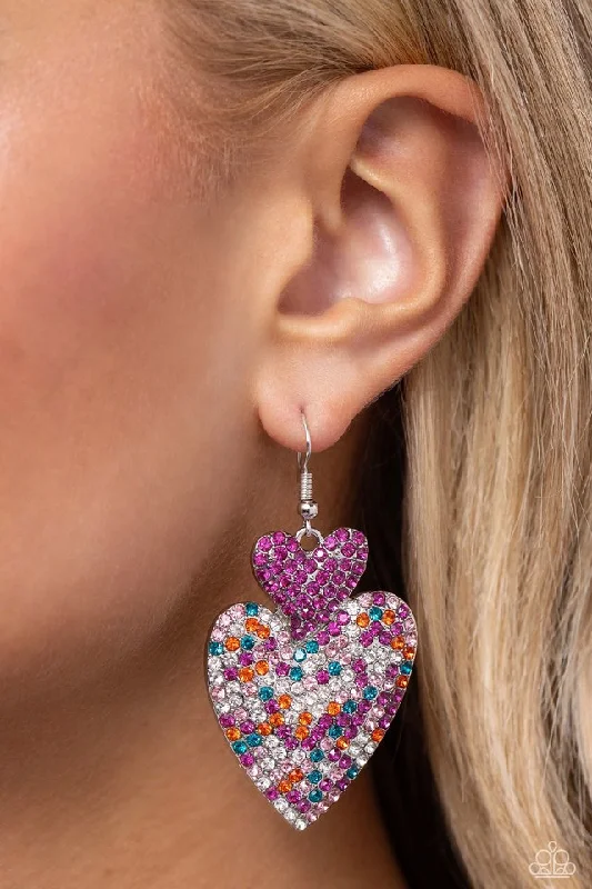 Paparazzi Earring ~ Flirting Flourish - Pink