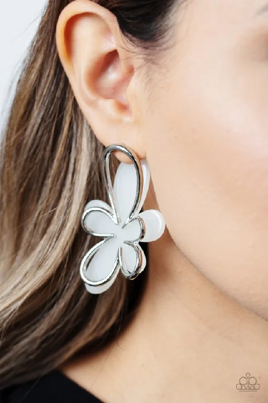 Paparazzi Earring ~ Glimmering Gardens - White