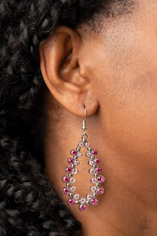 Paparazzi Earring ~ Its About to GLOW Down - Pink