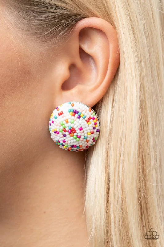 Paparazzi Earring ~ Kaleidoscope Sky - White