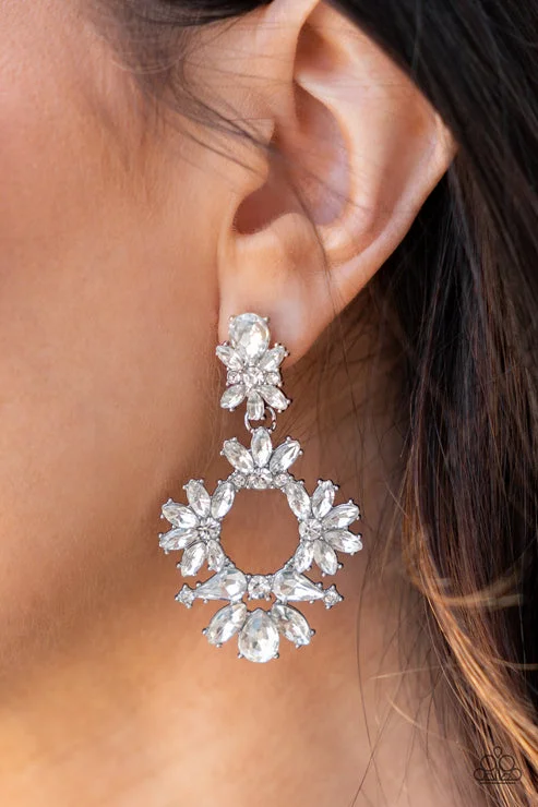 Paparazzi Earring ~ Leave them Speechless - White