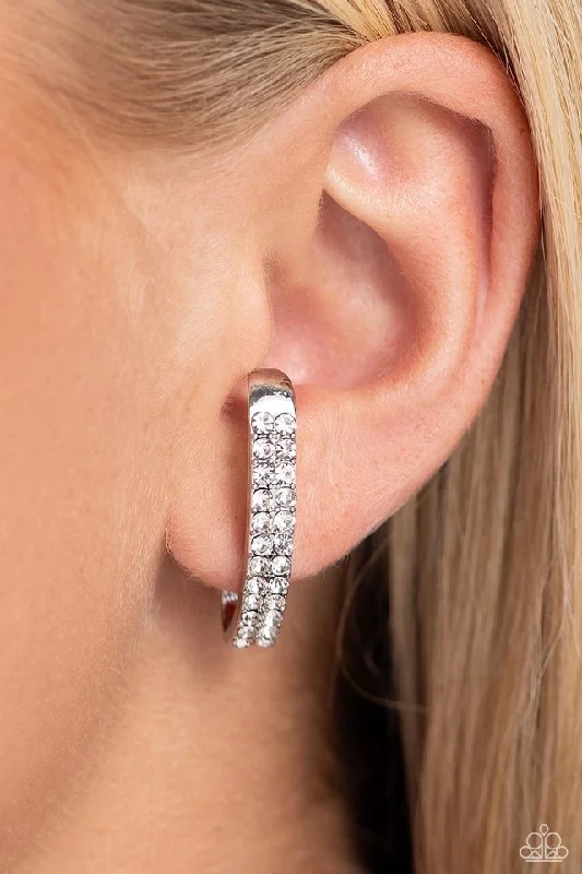 Paparazzi Earring ~ Sliding Series - White