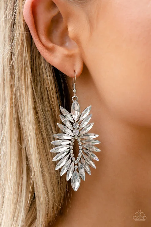 Paparazzi Earring ~ Turn up the Luxe - White