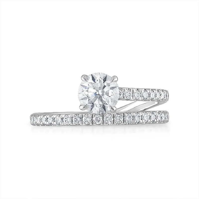 delicate heart stud earrings Pave Band and A Half