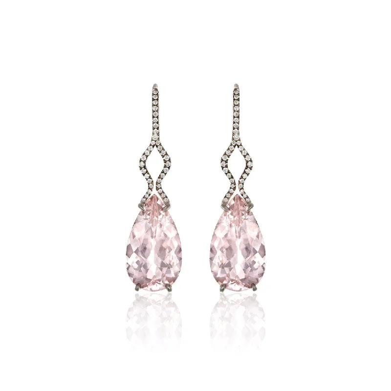 Pear Drop Earrings with Morganite