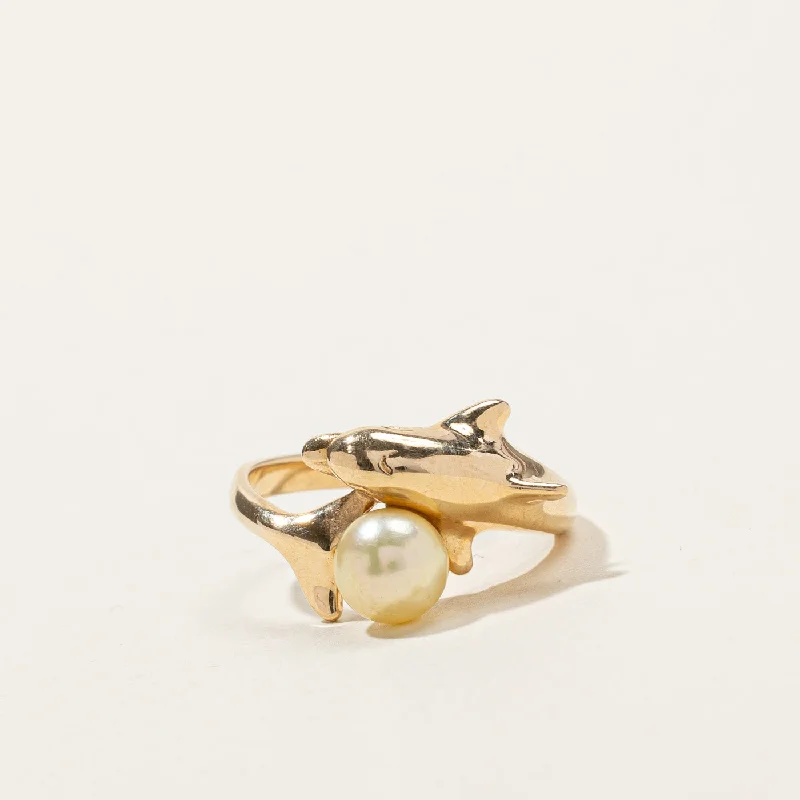 real garnet stacking rings Pearl Dolphin Ring | SZ 6.75 |