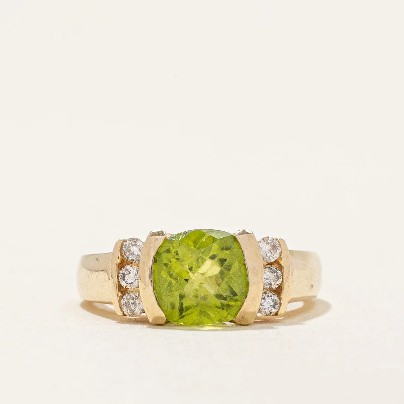 multi-gemstone eternity band Peridot & Diamond Ring | 1.50ct, 0.18ctw | SZ 4.5 |