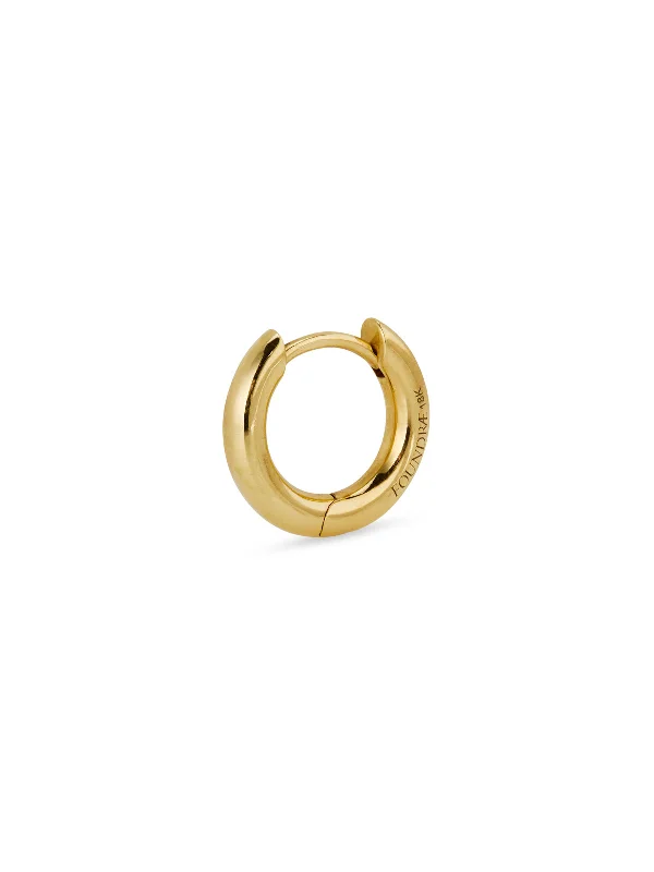 handcrafted crystal quartz ring Petite Chubby Yellow Gold Ear Hoop