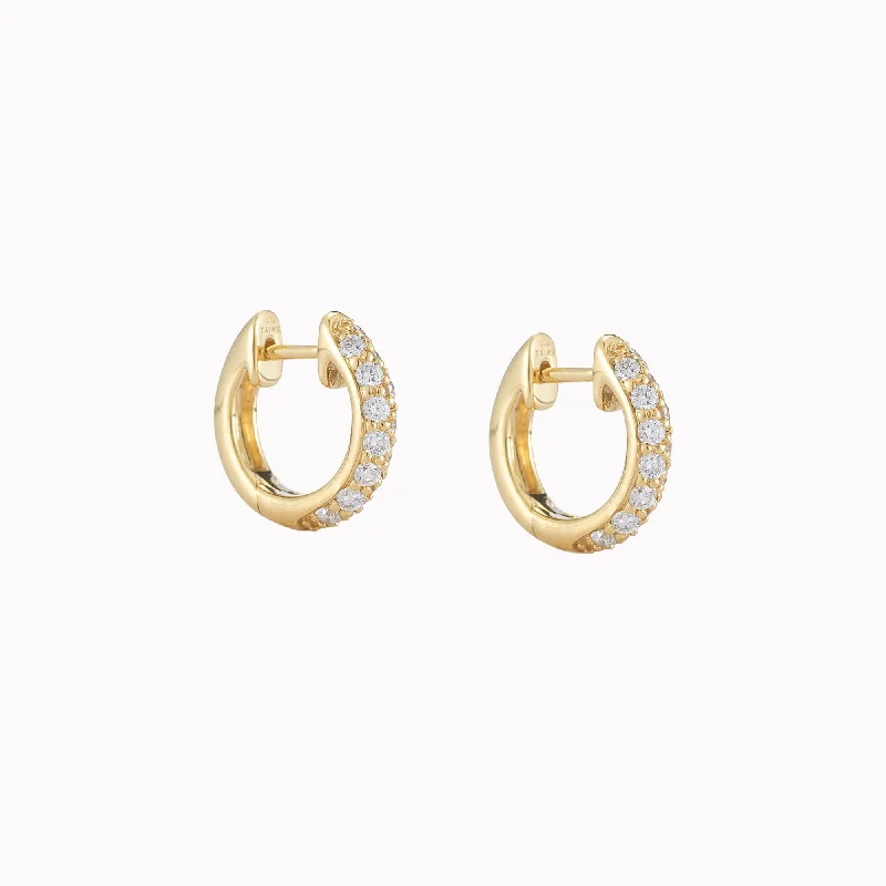 vintage pearl engagement ring Petite Moonlight Pavé Diamond Hoop Earrings
