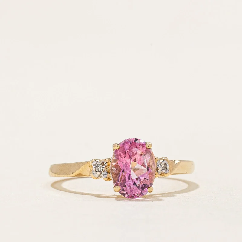 black spinel ring men Pink Topaz & Diamond Ring | 1.60ct, 0.01ctw | SZ 7.25 |