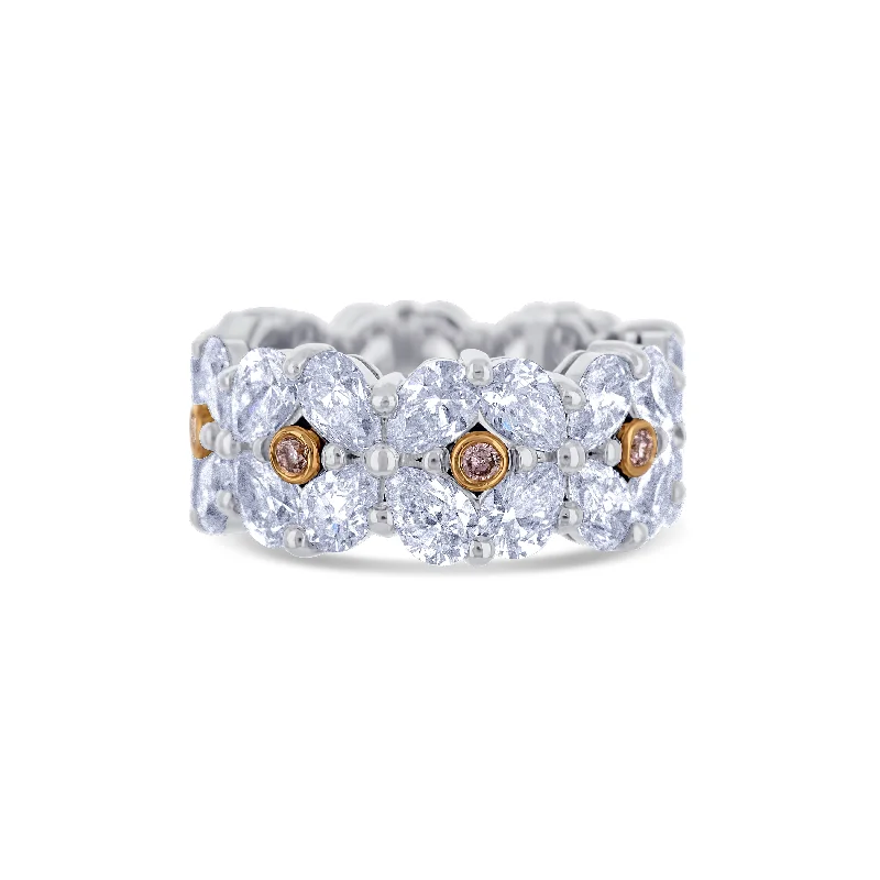 celestial galaxy planet necklace Platinum & 18K Rose Gold 3 Row Diamond Eternity Band celestial galaxy planet necklace Platinum & 18K Rose Gold 3 Row Diamond Eternity Band