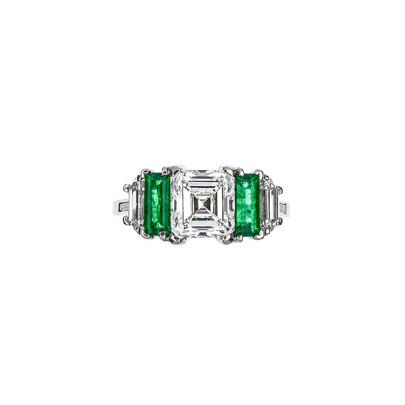 sterling silver charm anklet Platinum Antique Emerald Cut Diamond Ring With 2 Accent Emerald And Diamonds sterling silver charm anklet Platinum Antique Emerald Cut Diamond Ring With 2 Accent Emerald And Diamonds