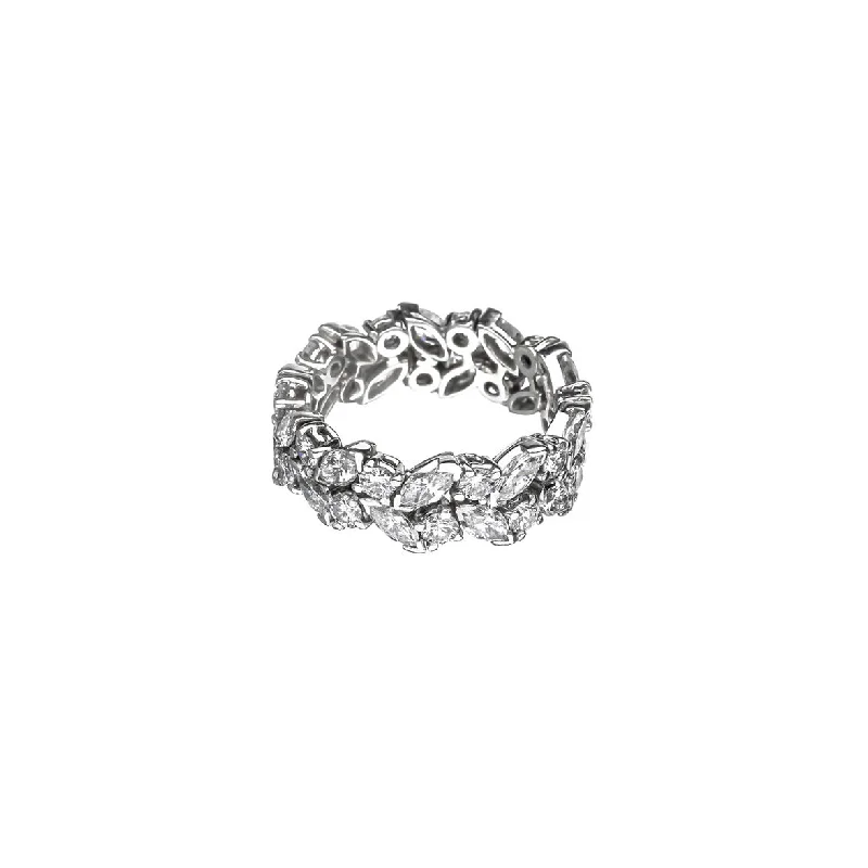rose gold initial pendant necklace Platinum Round And Marquise Diamond Prong Set Band rose gold initial pendant necklace Platinum Round And Marquise Diamond Prong Set Band