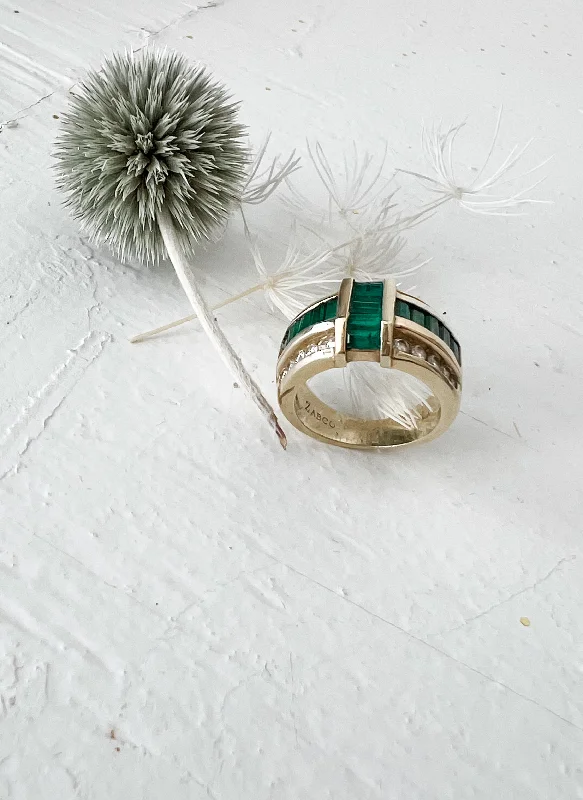 vintage Victorian brooch pin Preloved 14k Emerald Ring JD