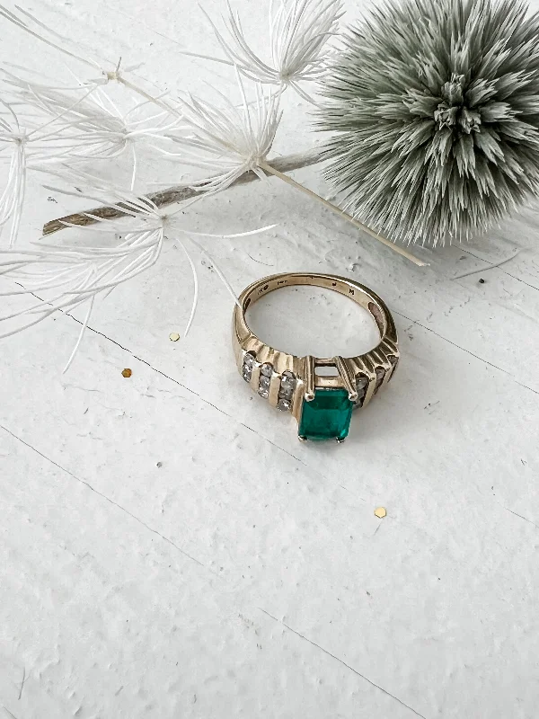 white gold infinity ring Preloved Emerald and Diamond Ring JD