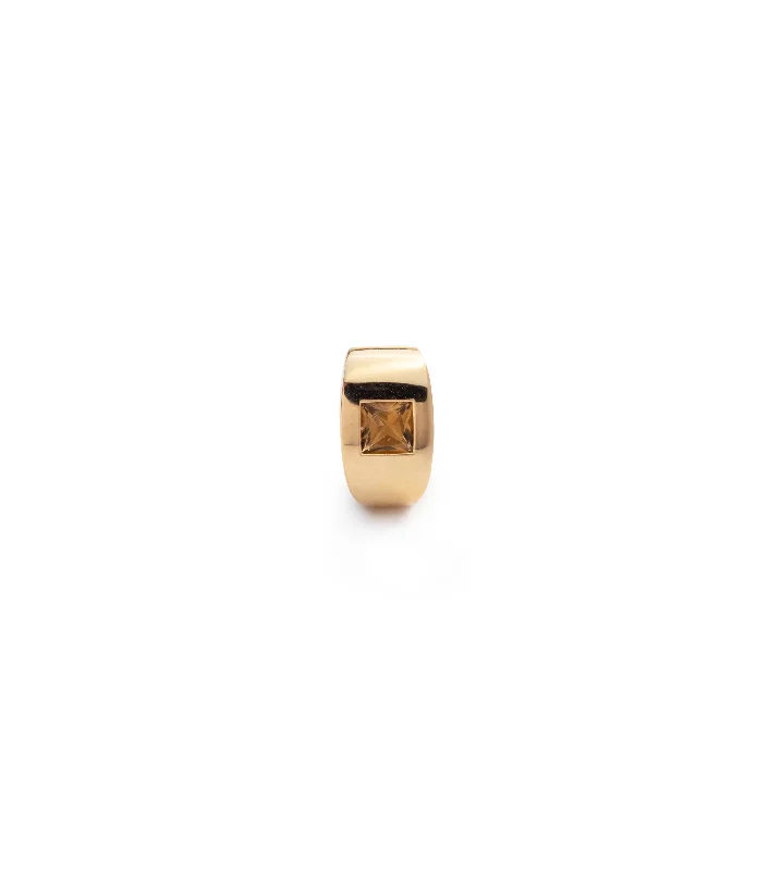 Princess Cut Champagne Citrine - Love : Gemstone Huggie Earring