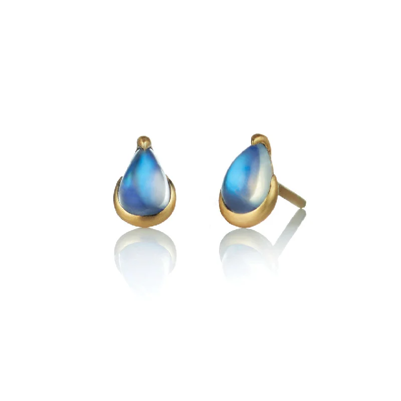 Rainbow Moonstone Stud Earrings