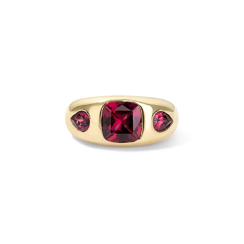 vintage art deco engagement ring Rhodolite Trio Ring