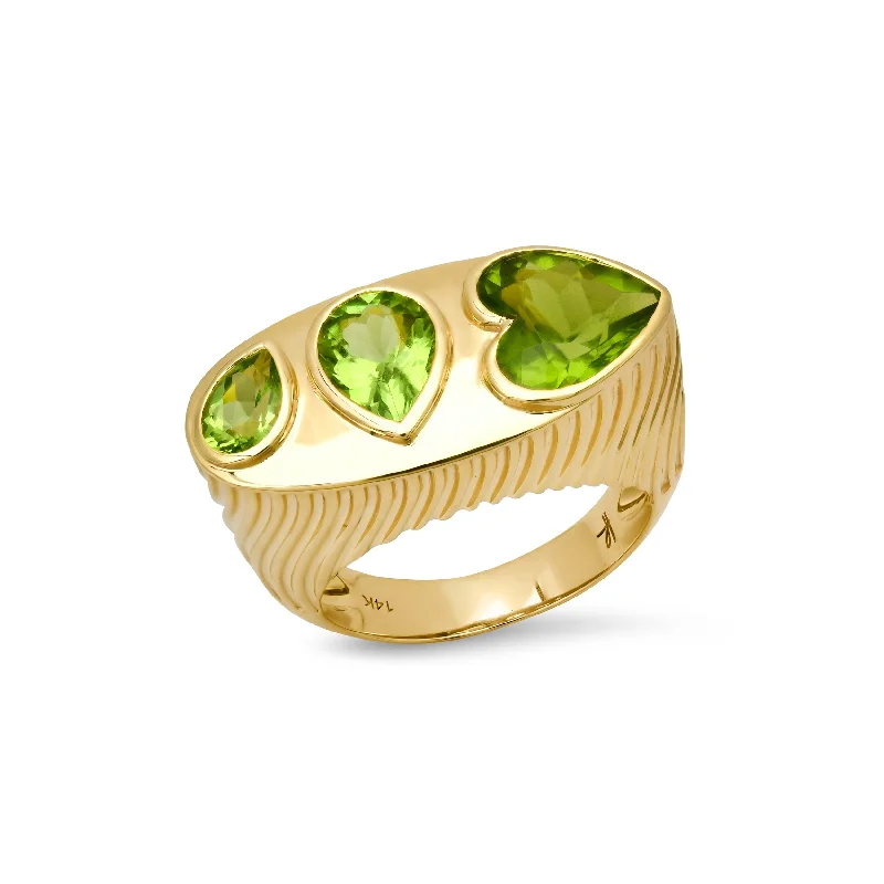 dainty snake ring gold Ripple Ring in Peridot