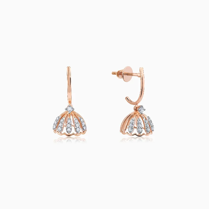 handcrafted turquoise necklace Rose Gold Diamond Jhumki Earrings