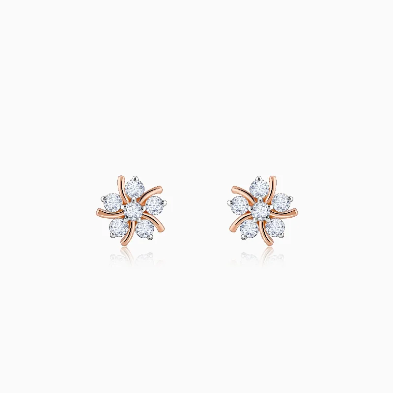 antique filigree wedding band Rose Gold Elixir Diamond Earrings