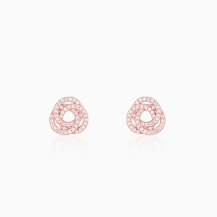 vintage flower brooch pin Rose Gold Embrace Stud Earrings