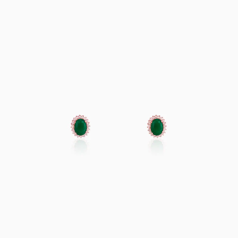 silver hoop earrings small Rose Gold Evergreen Halo Studs