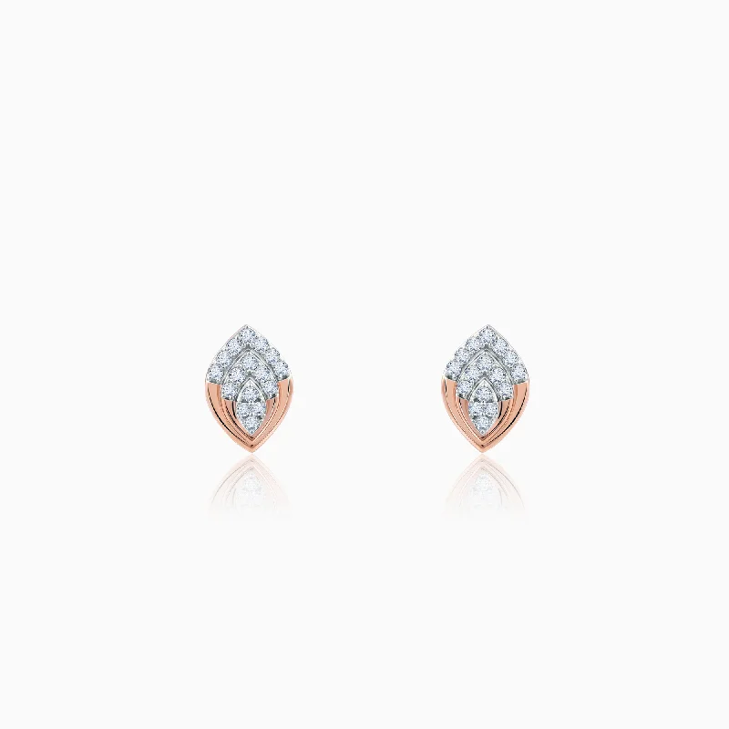 elegant drop earrings wedding Rose Gold Opulent Bud Diamond Earrings