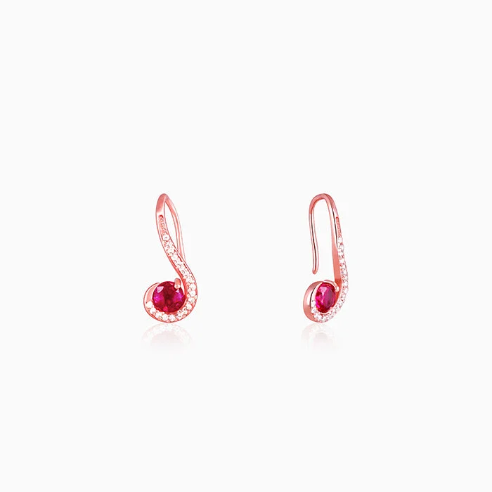 minimalist threader earrings gold Rose Gold Pastel Pink Earrings